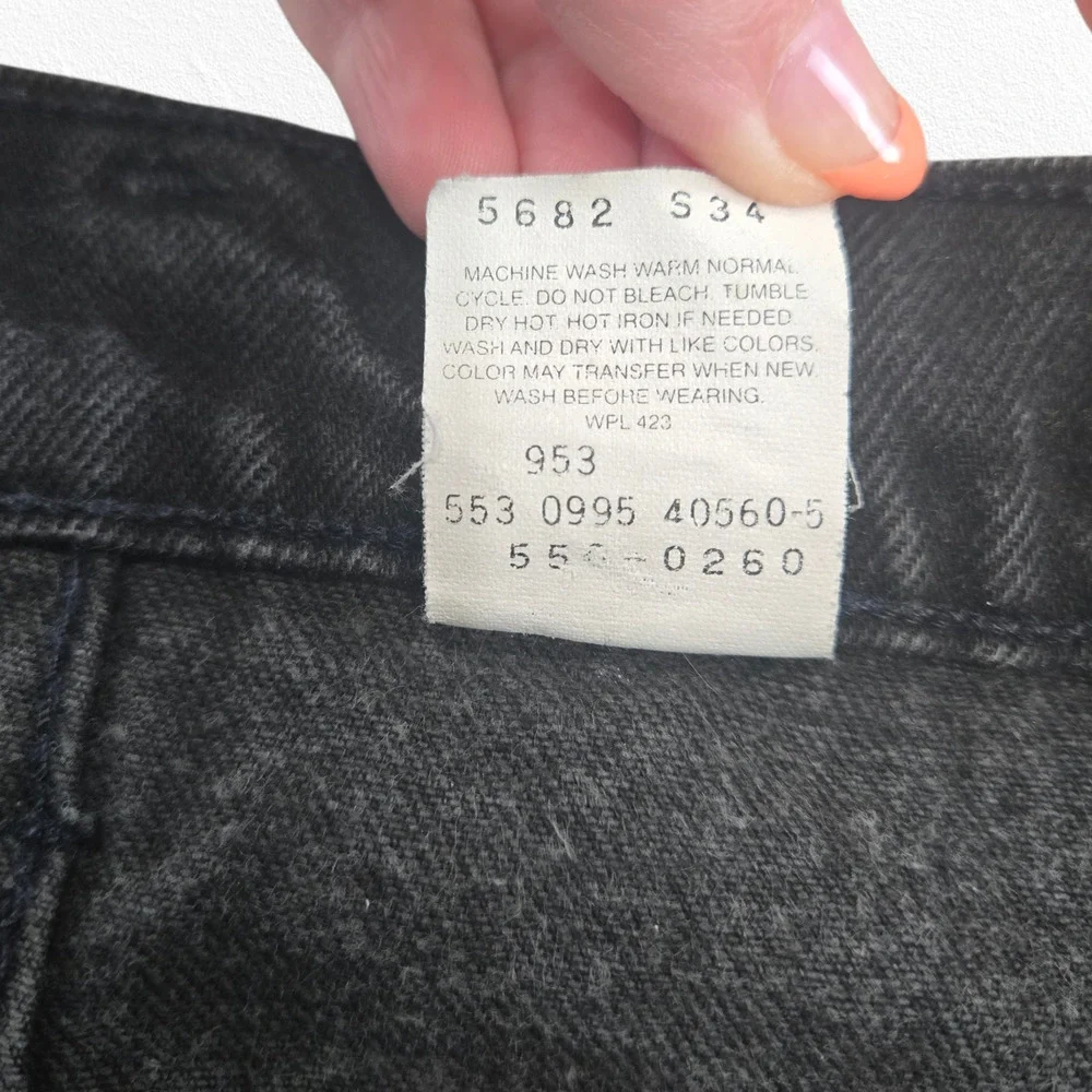 Vintage 90s Levi's 550 Black Relaxed Tapered Straight Jeans Size 36 Made in USA